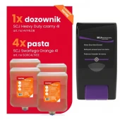 Starter Pack SCJ Orange : Pasta SCJ Swarfega Orange 4l + Dozownik do pasty w żelu